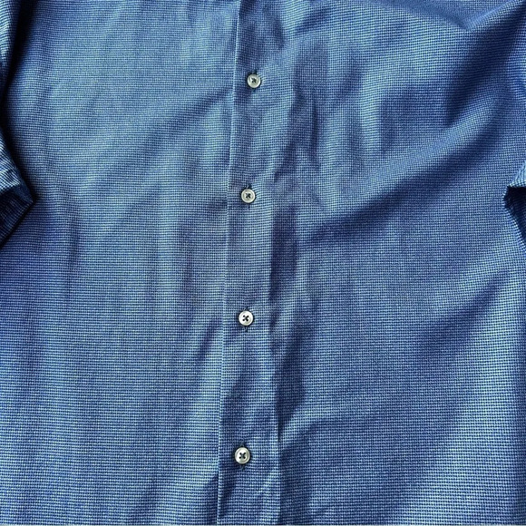 Linea In Blue Non Iron Slim Fit Button Down Shirt Made in Italy - Picture 6 of 13